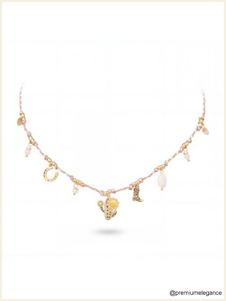 Western Rope Chain Necklace With Pendant Stainless Steel Retro Jewelry